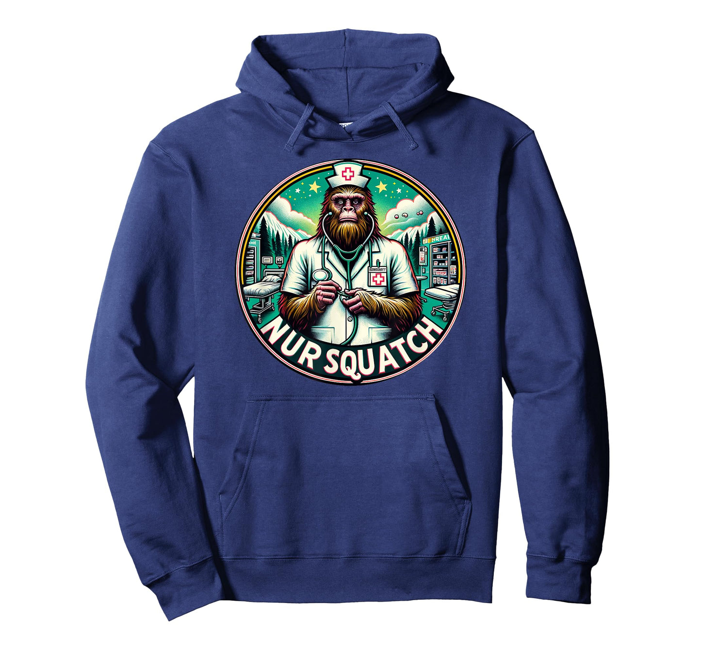 Nursquatch Nurse Bigfoot Sasquatch Yeti Squatch Hospital T-Shirt