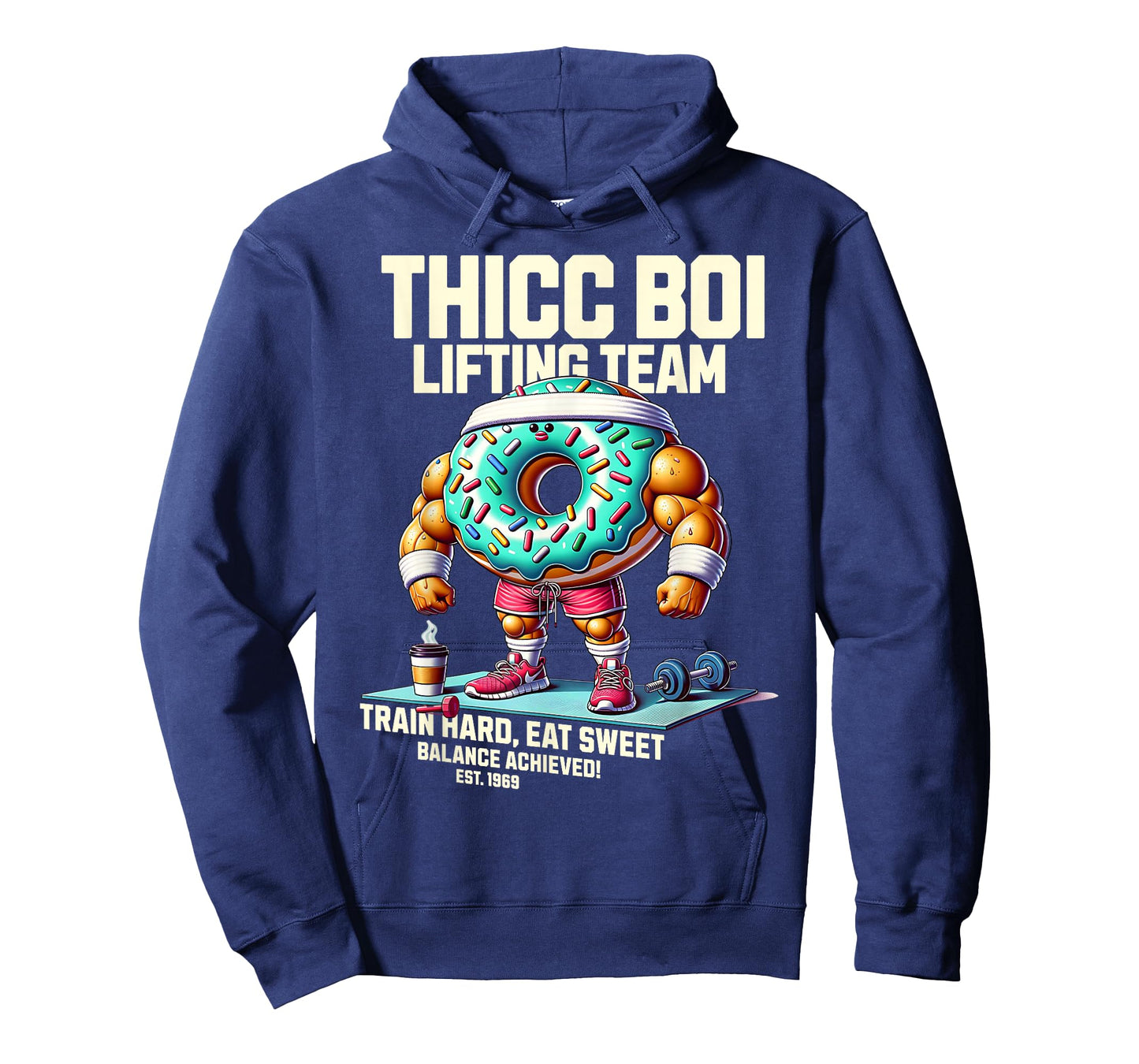 Thicc Boi Lifting Team Funny Donut Workout Gym Fitness Club T-Shirt
