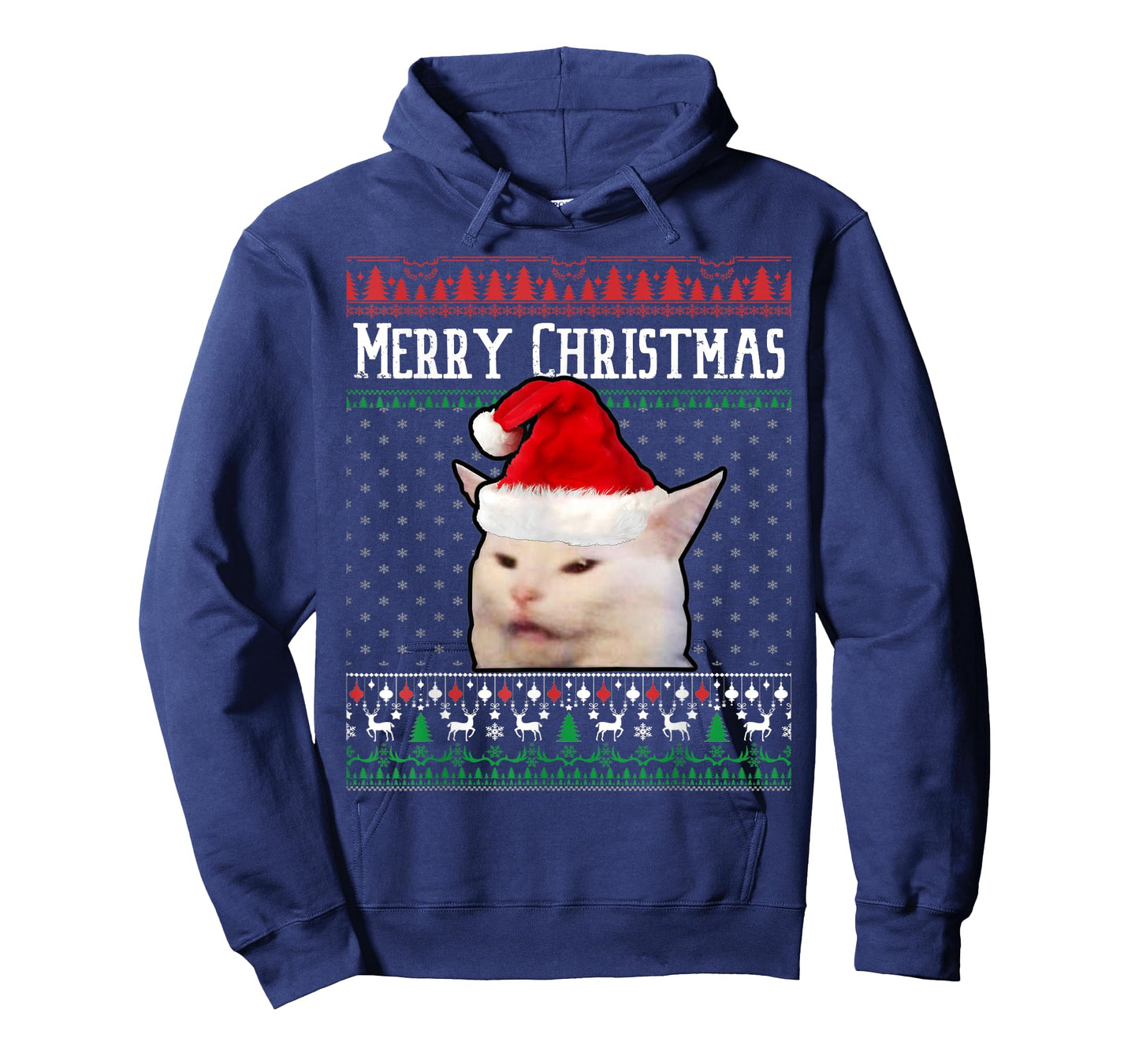 Woman Yelling at a Smudge Cat Ugly Christmas Sweater Meme T-Shirt