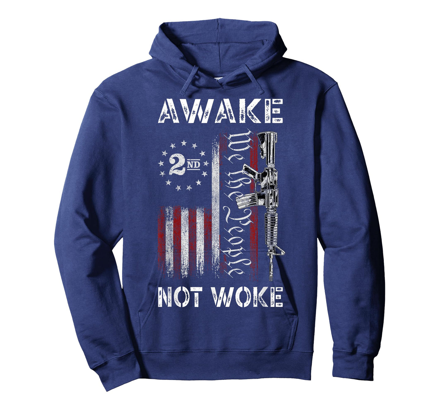 We The People Awake Not Woke AR-15 American Flag Patriotic Women Men T-Shirt