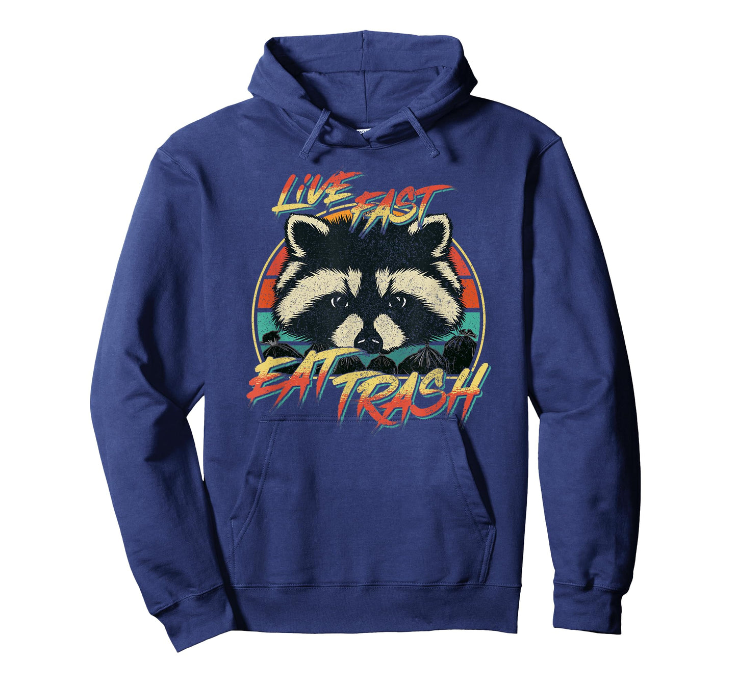 Live Fast Eat Trash Funny Retro Trash Panda Raccoon T-Shirt