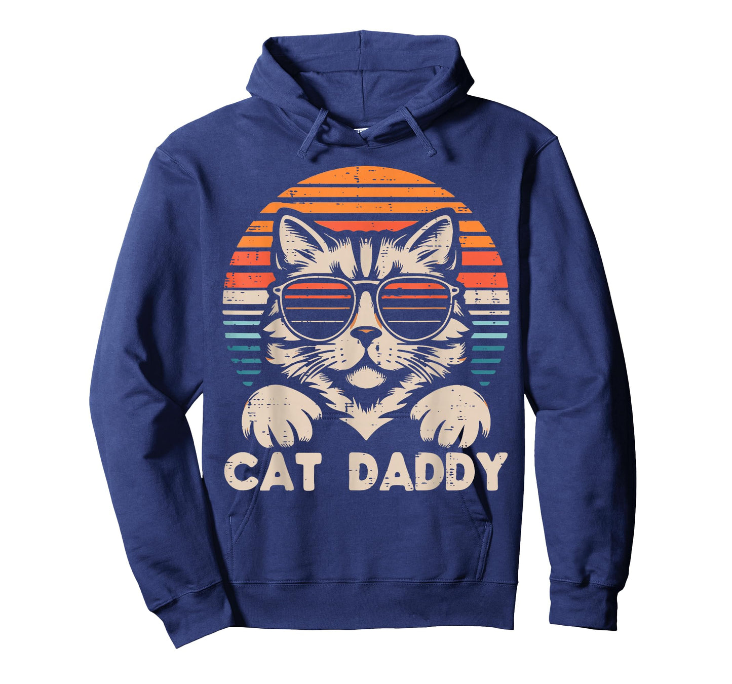 Cat Daddy Sunglasses Sunset Retro Fur Dad Papa Kitten Men T-Shirt