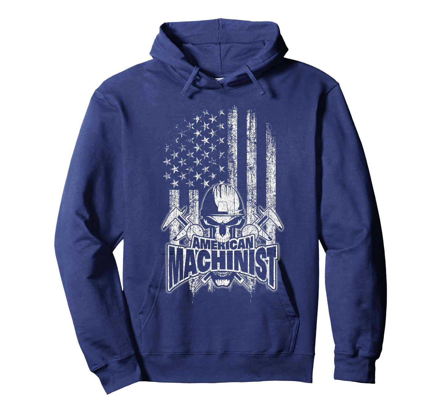 Proud Machinist American Flag with Skull and Calipers T-Shirt