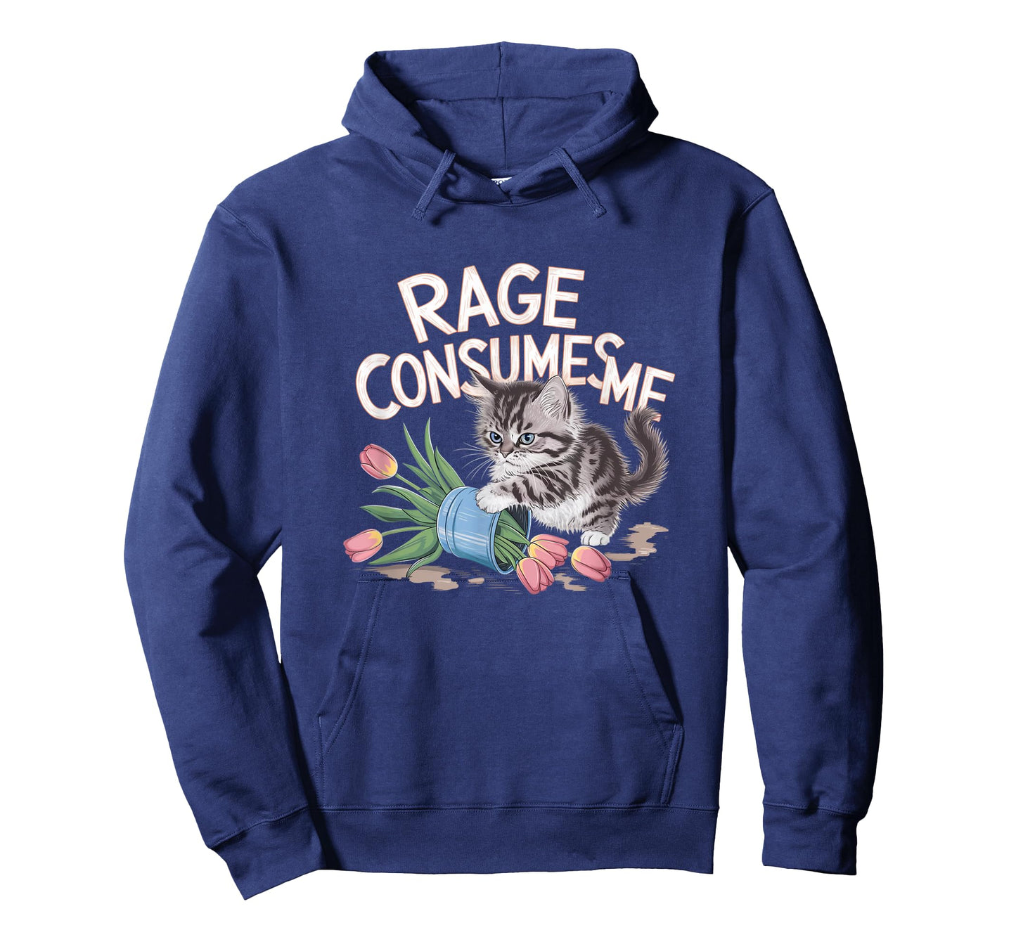 Rage Consumes Me Cat Flower Mischief Graphic T-Shirt