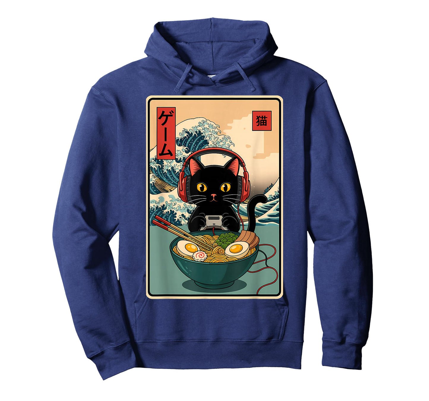 Kawaii Gamer Cat Ramen Retro Japanese Funny Cat Gaming T-Shirt