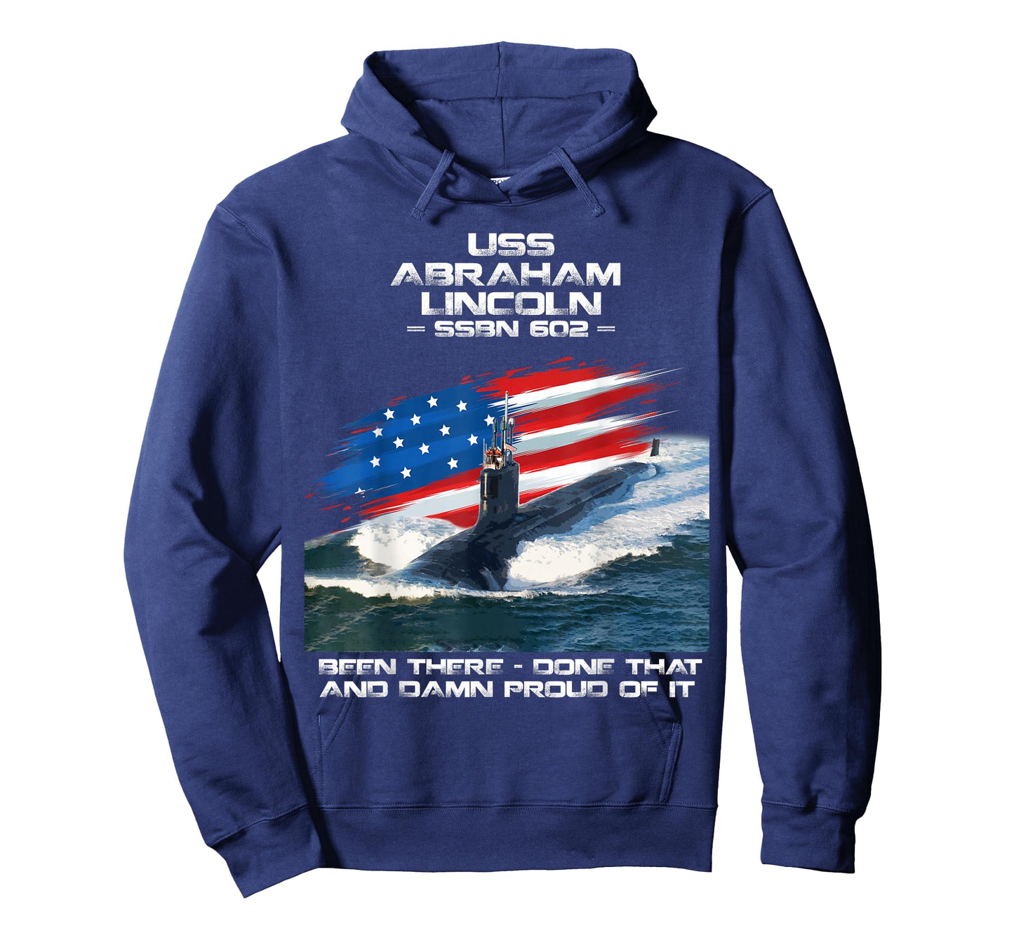 USS Abraham Lincoln SSBN-602 American Flag Submarine Veteran T-Shirt