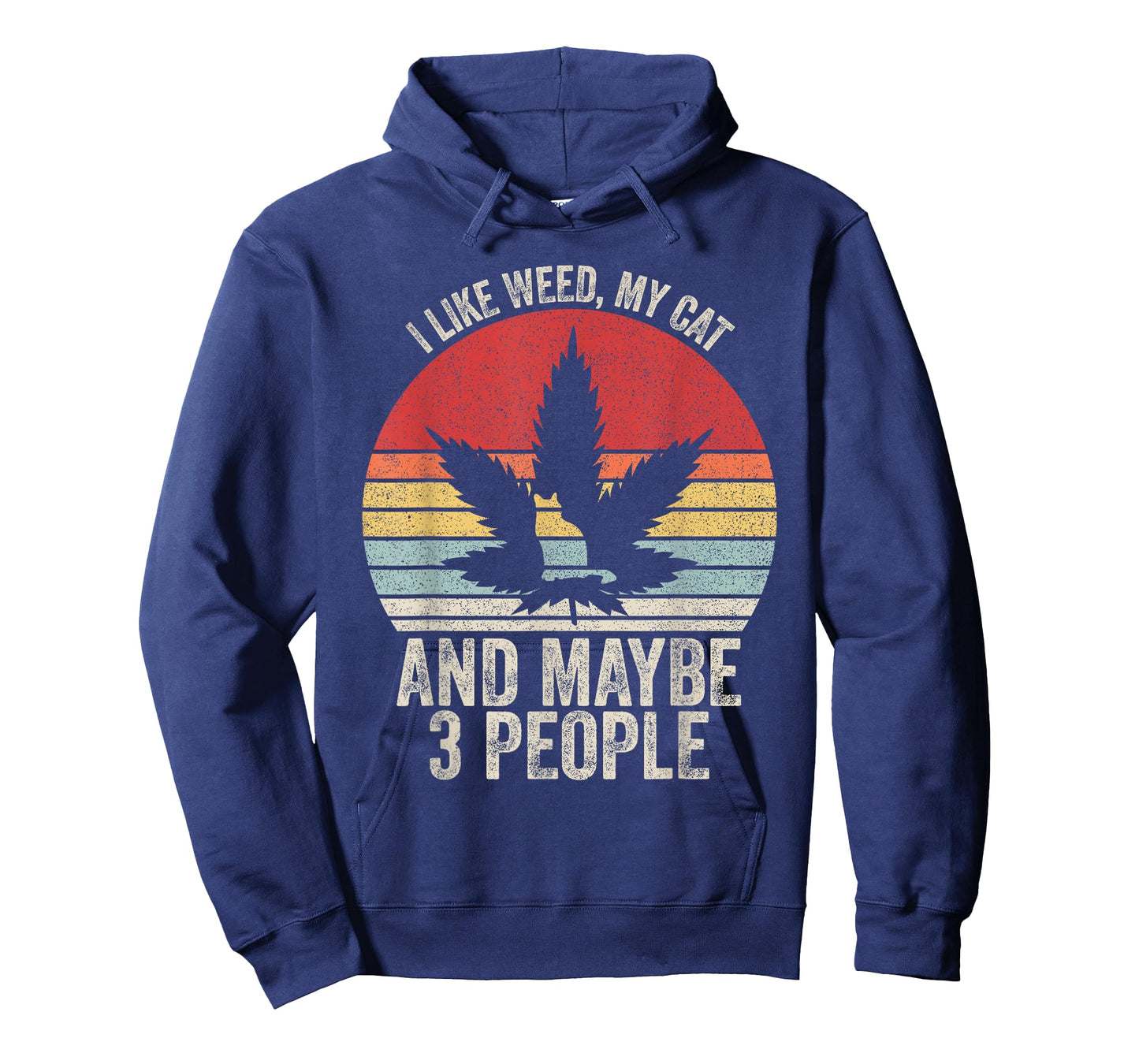 Vintage Retro I Like Weed, My Cat And Maybe 3 People T-Shirt