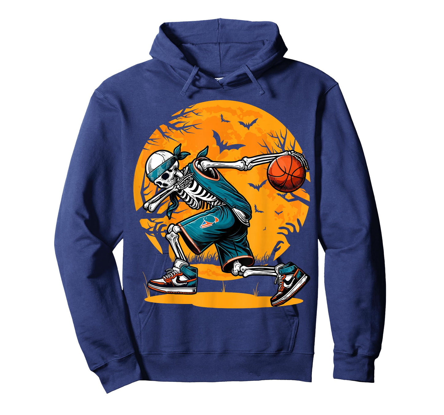 Dabbing Skeleton Basketball Halloween Boys Basketball Player T-Shirt