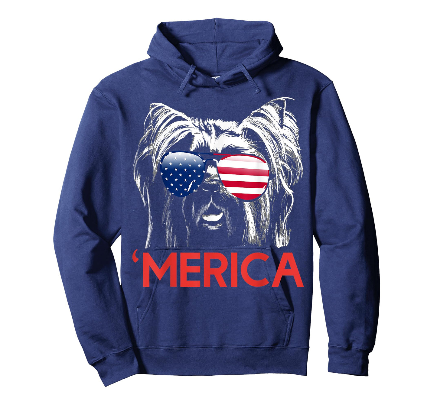 Merica Yorkie American Flag 4th of July Women Men T-Shirt
