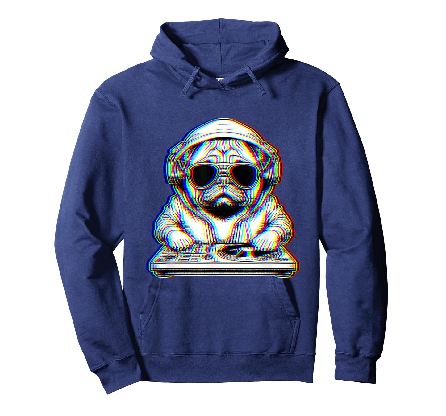 Trippy Pug Dog Dj Optical Illusion Rave EDM Festival Music Men Women T-Shirt