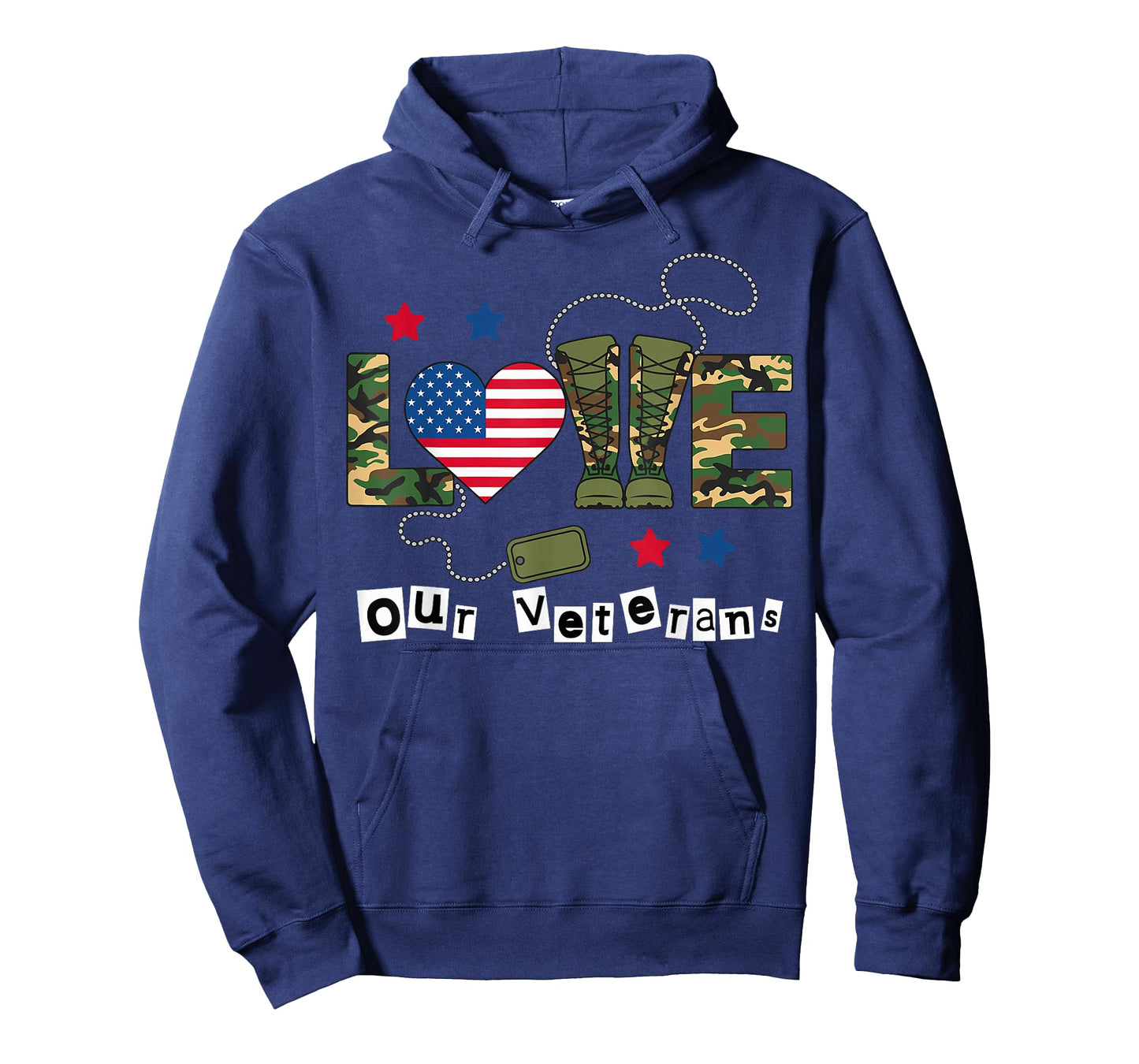 Love Our Veterans Day Proud Military American Flag T-Shirt
