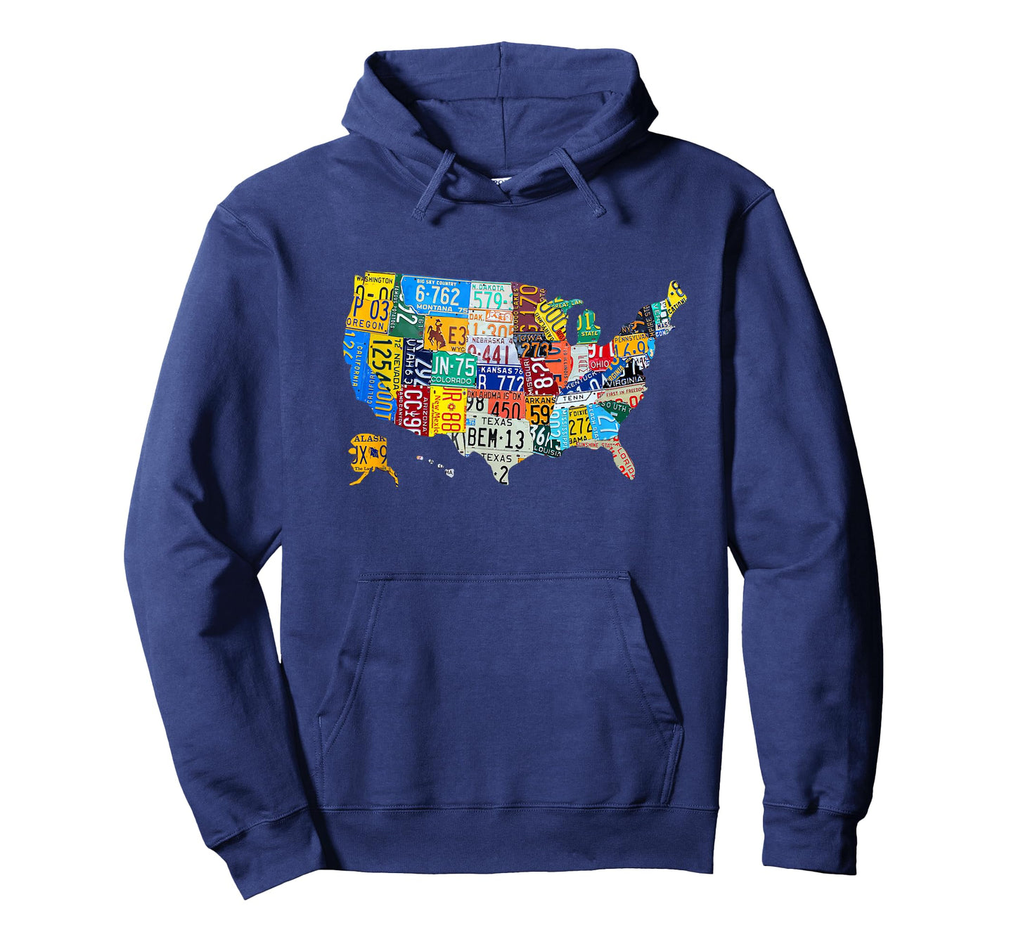 License Plate American Flag US Map Art American Map Shirt T-Shirt