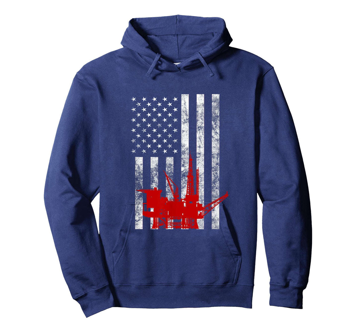 Oil Rig Drilling US Flag Oilfield Worker American Oil Worker T-Shirt