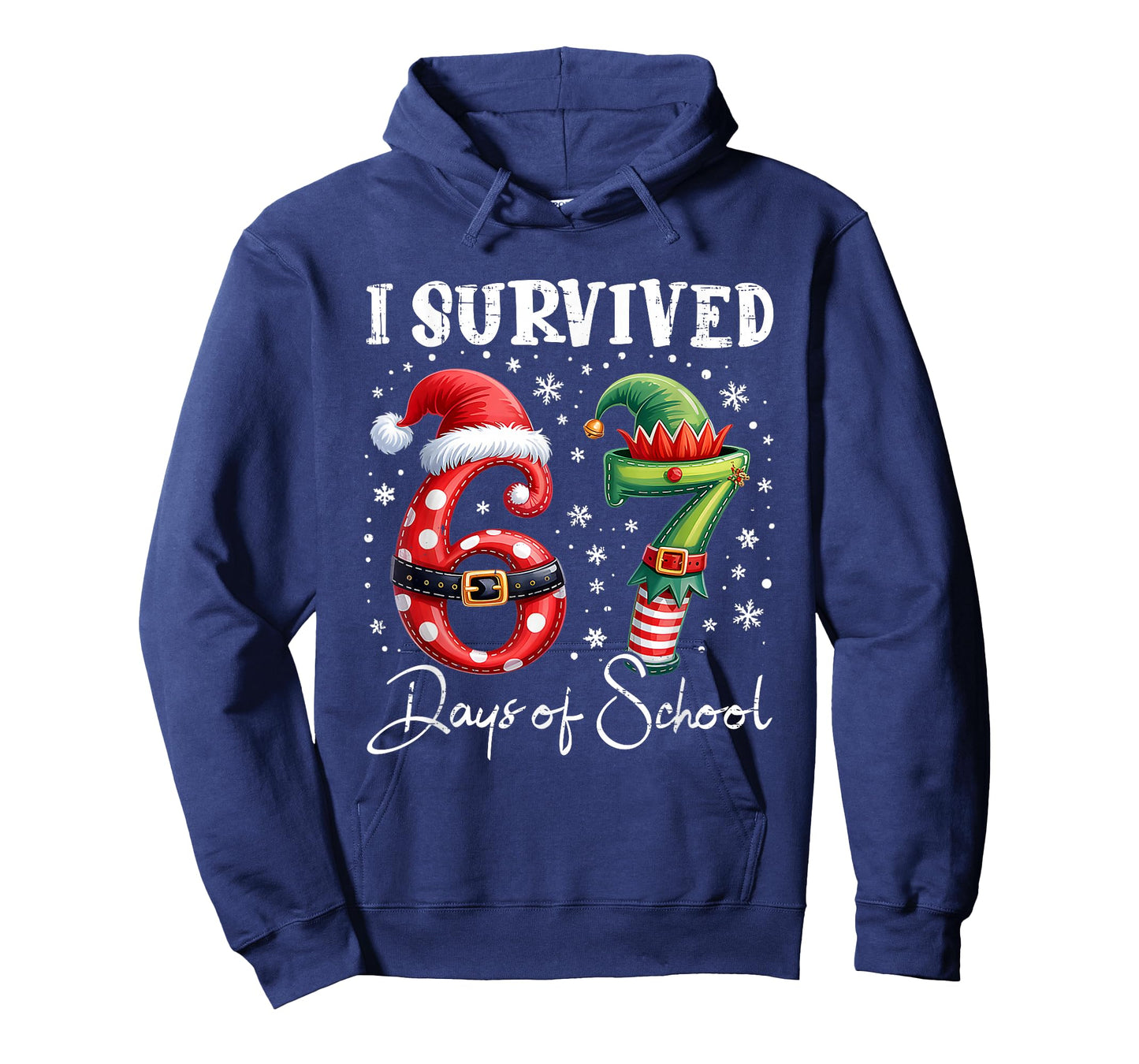 I Survived 67 Days of School Christmas Candy Cane Six Seven T-Shirt