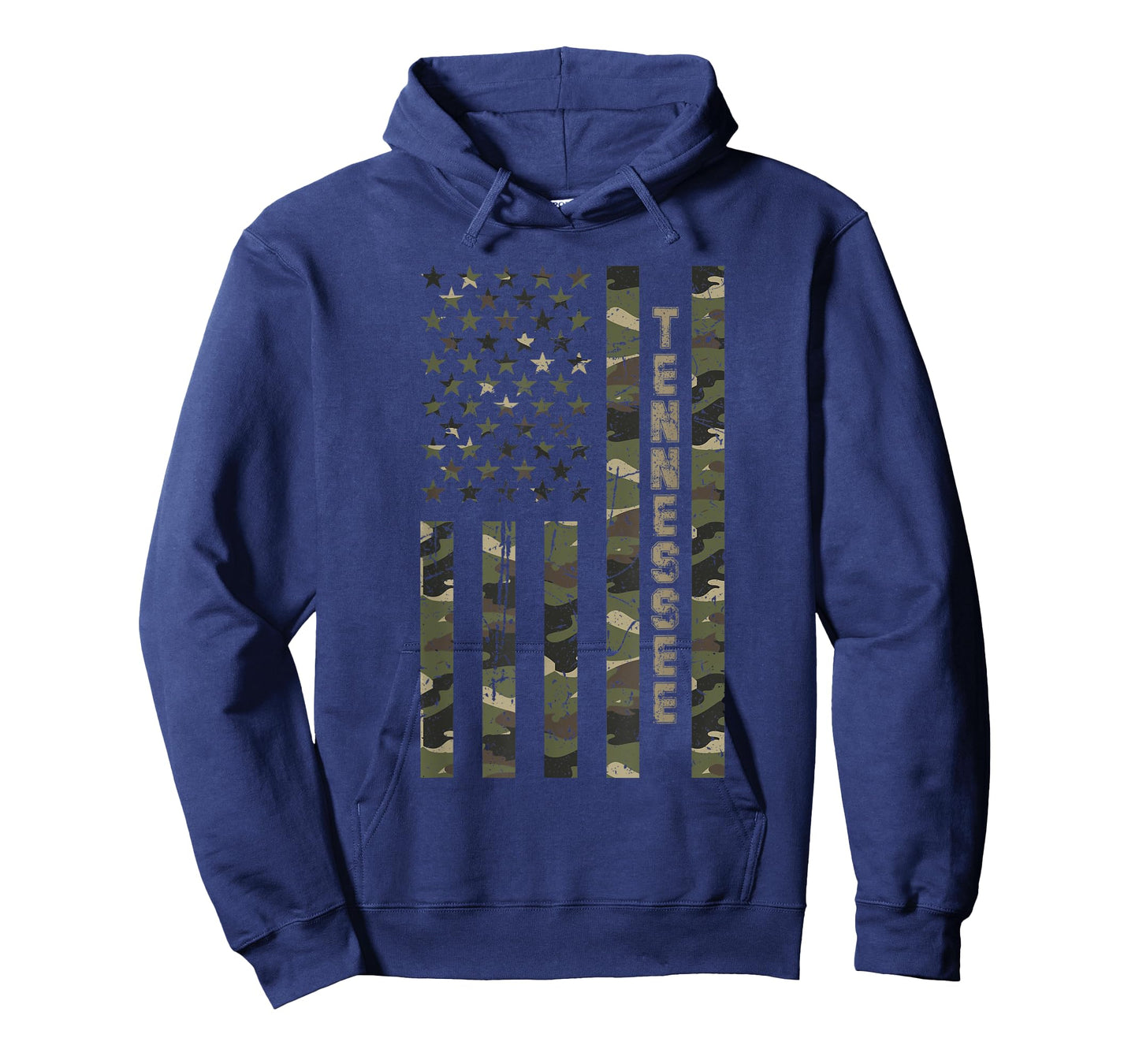 Tennessee United States Distressed Camo w US Flag T-Shirt