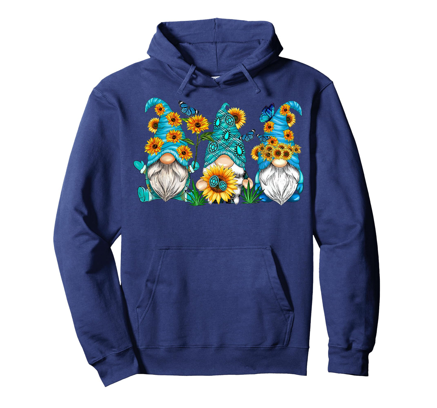 Cute Gnomes With Sunflower Butterfly Gardeners Summer Floral T-Shirt