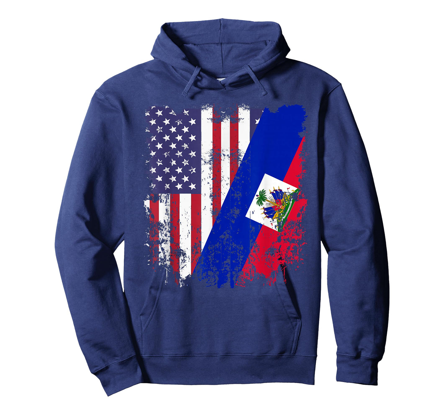 Haitian Roots Half American Flag Haiti Flag T-Shirt