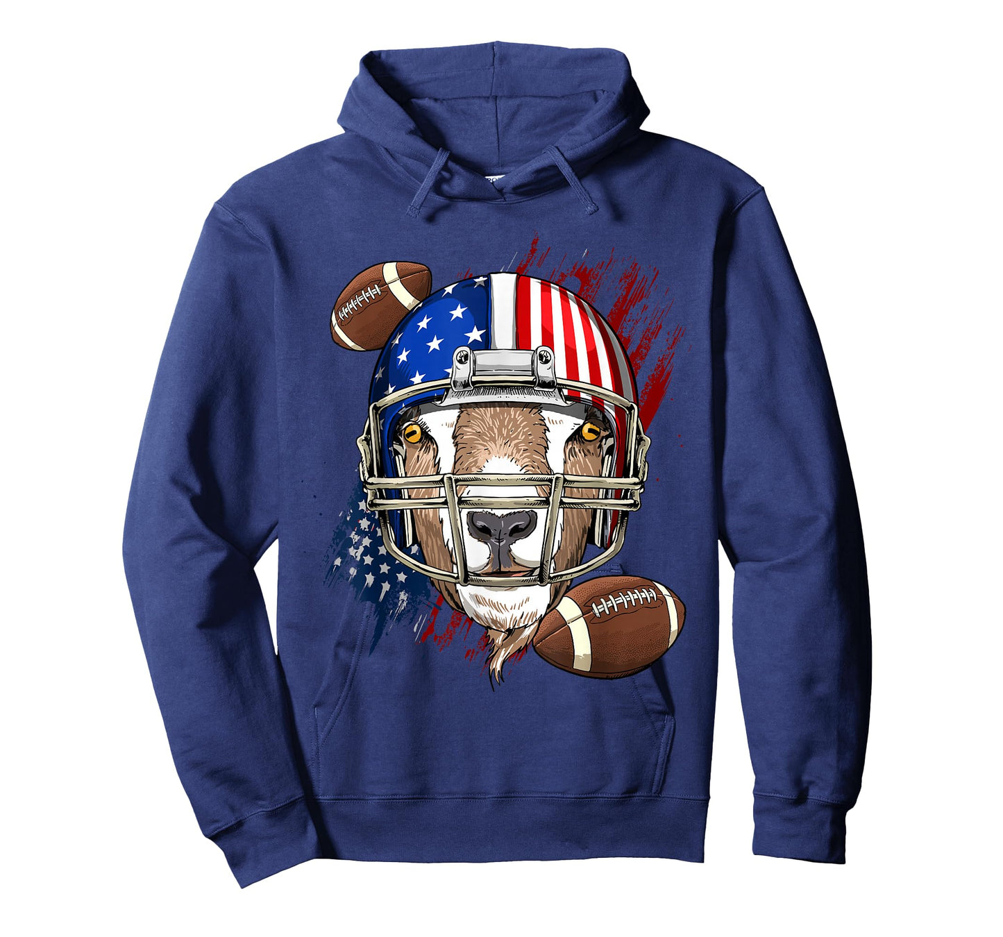 Goat American Football Goat Lovers USA Flag T-Shirt