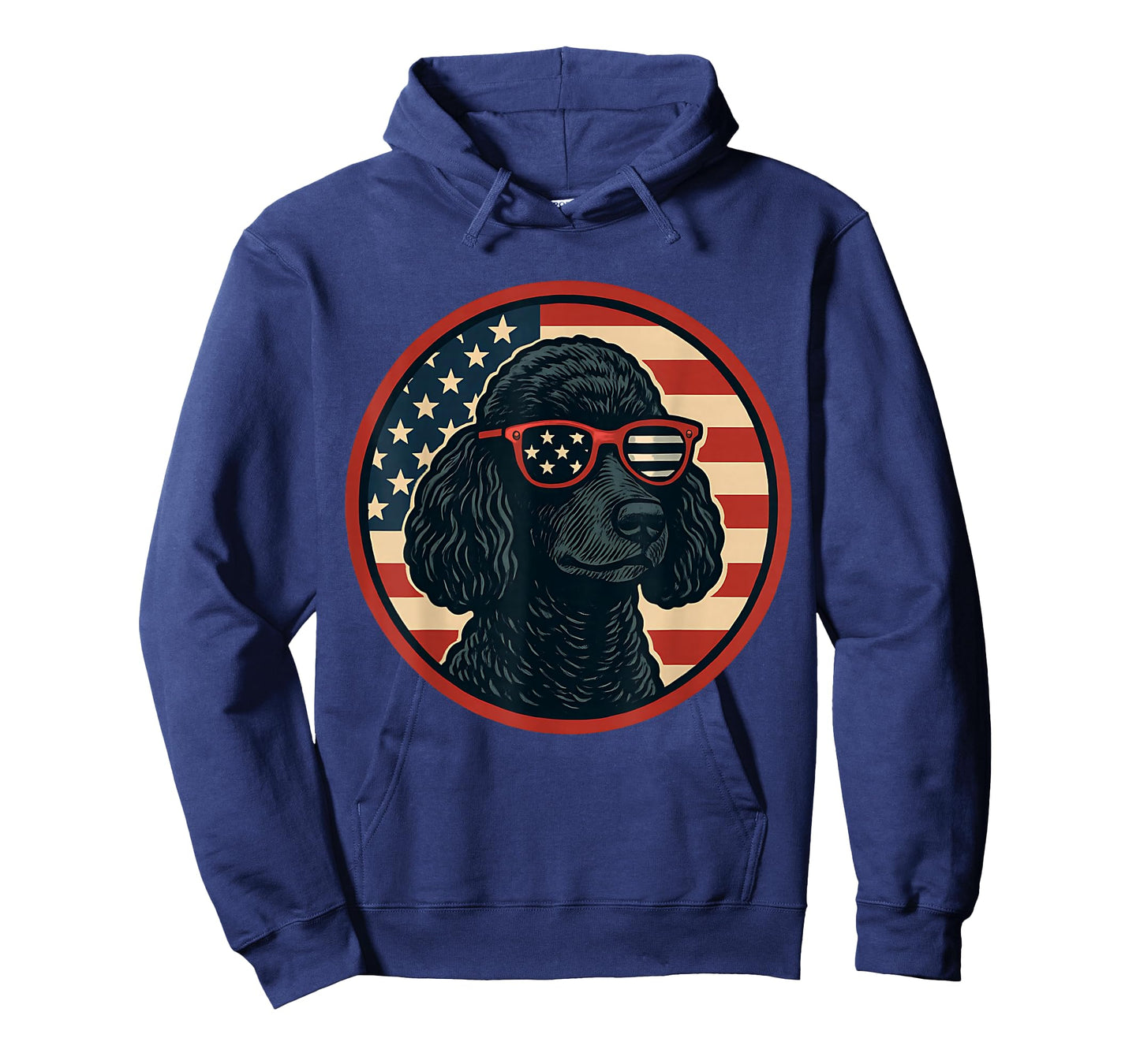 Patriotic Black Standard Poodle Vintage USA Flag 4th of July T-Shirt