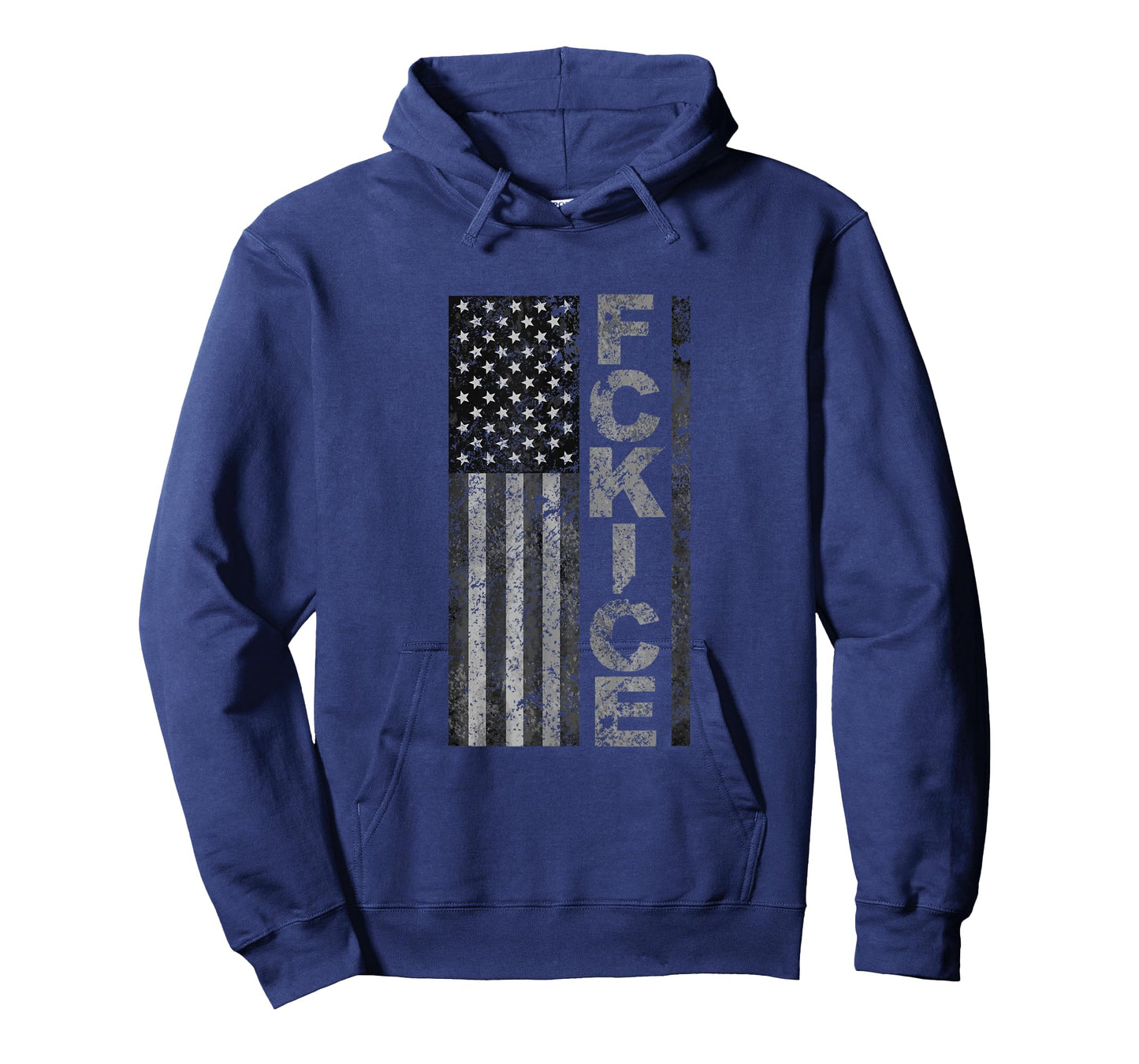 FCK ICE American Flag Black Distressed T-Shirt