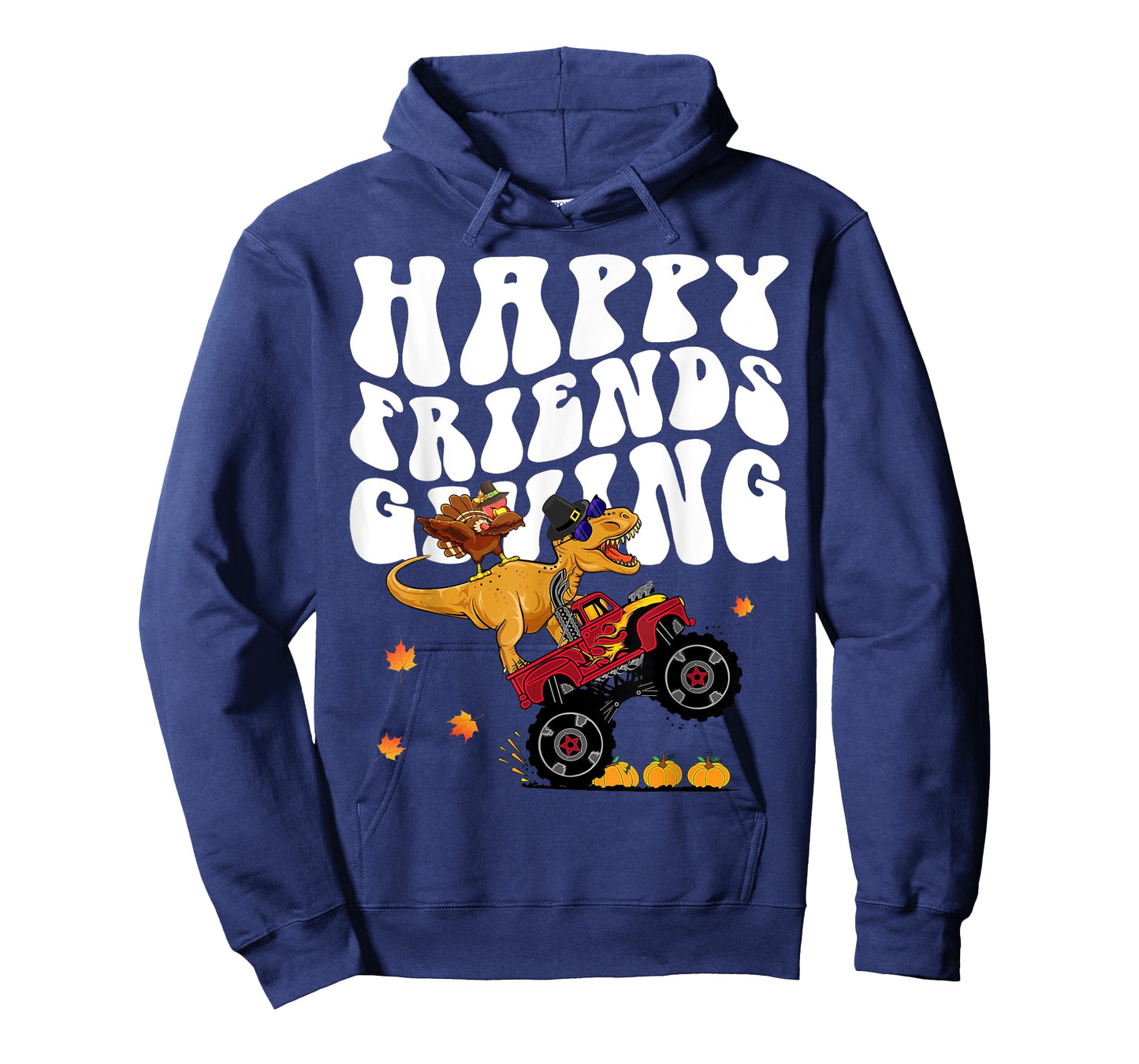 Funny Happy Friendsgiving Monster Truck Dinosaur Turkey Dab T-Shirt
