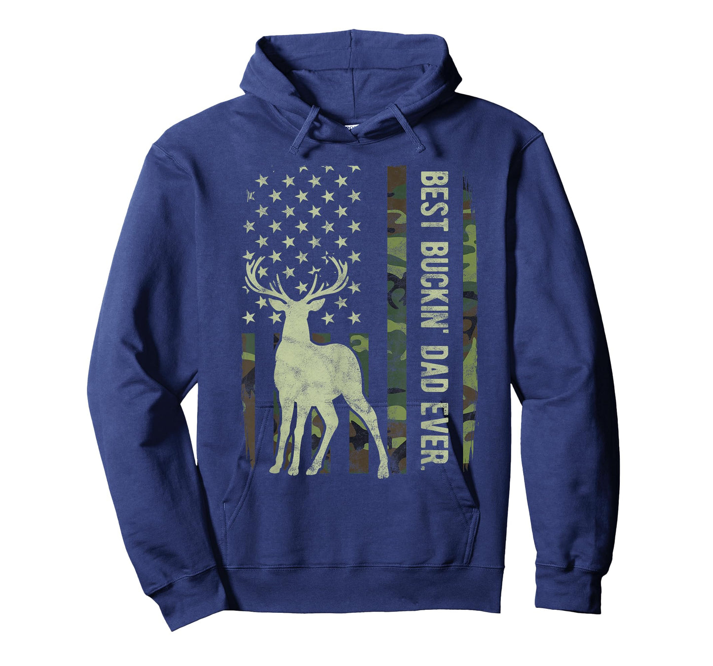 Best Buckin' Dad Camouflage American Flag Deer Hunting T-Shirt