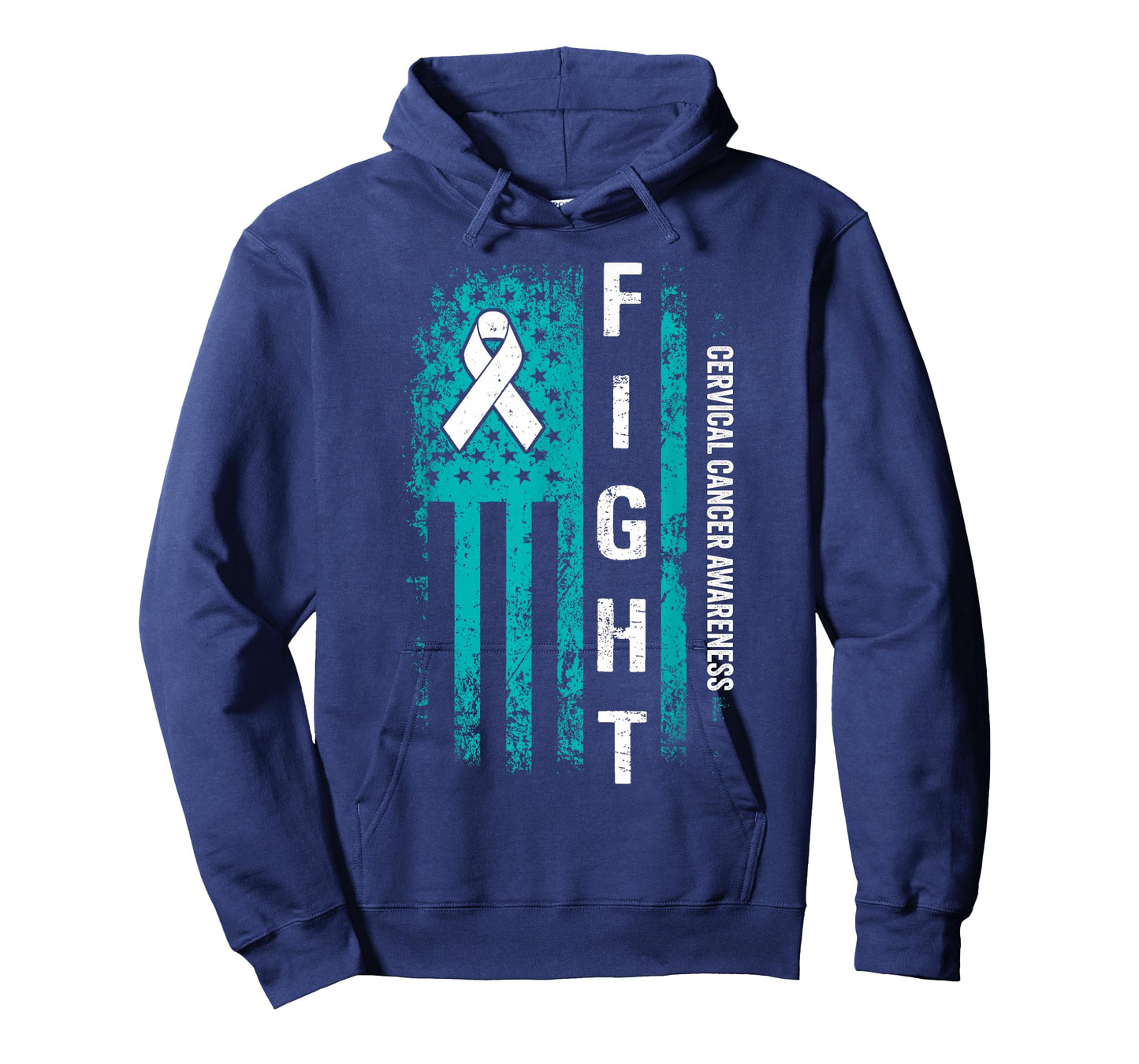 Fight Cervical American Flag Cervical Cancer Awareness T-Shirt