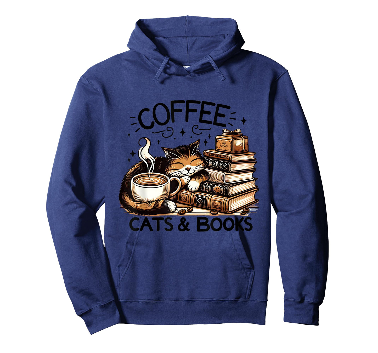 Funny Cute Coffee Cats Books Lover Gift Idea Women Men Kids T-Shirt