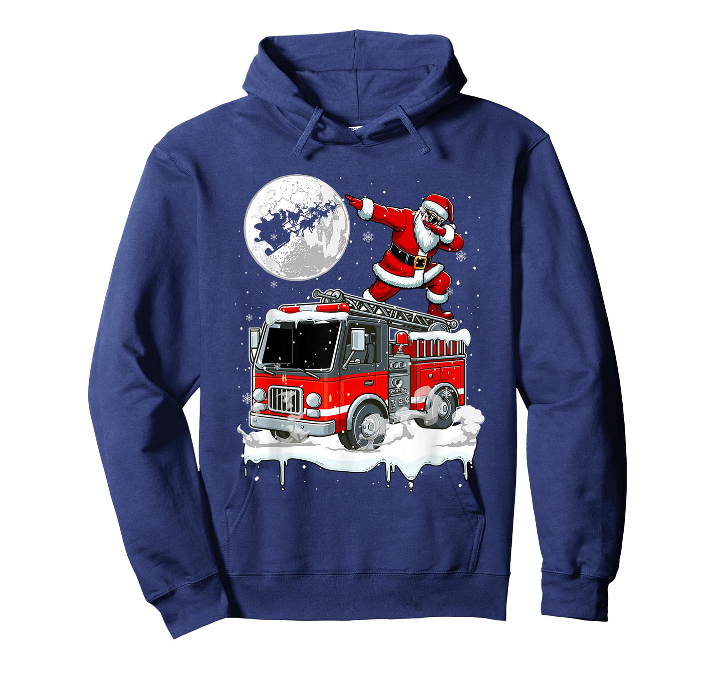Santa Dabbing On Fire Truck Christmas Driver Lover Kids T-Shirt
