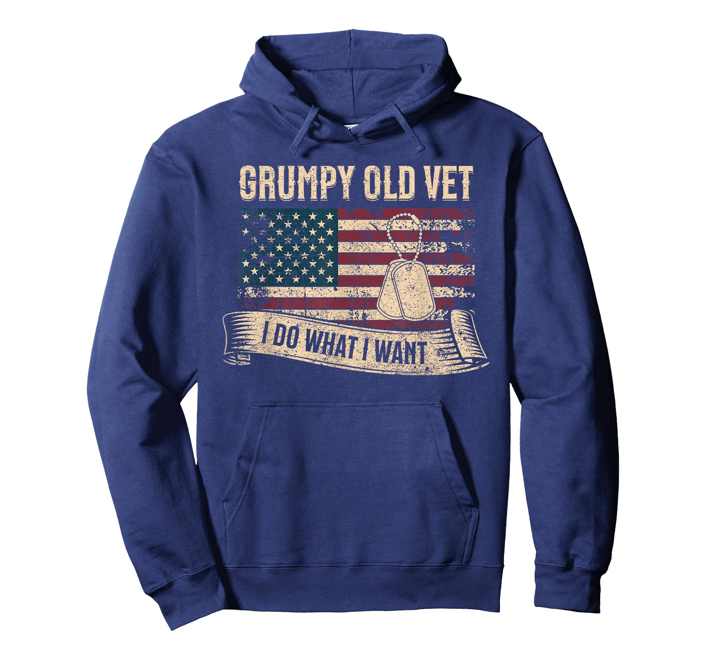 Grumpy Old Vet I Do What I Want Veteran USA American Flag T-Shirt