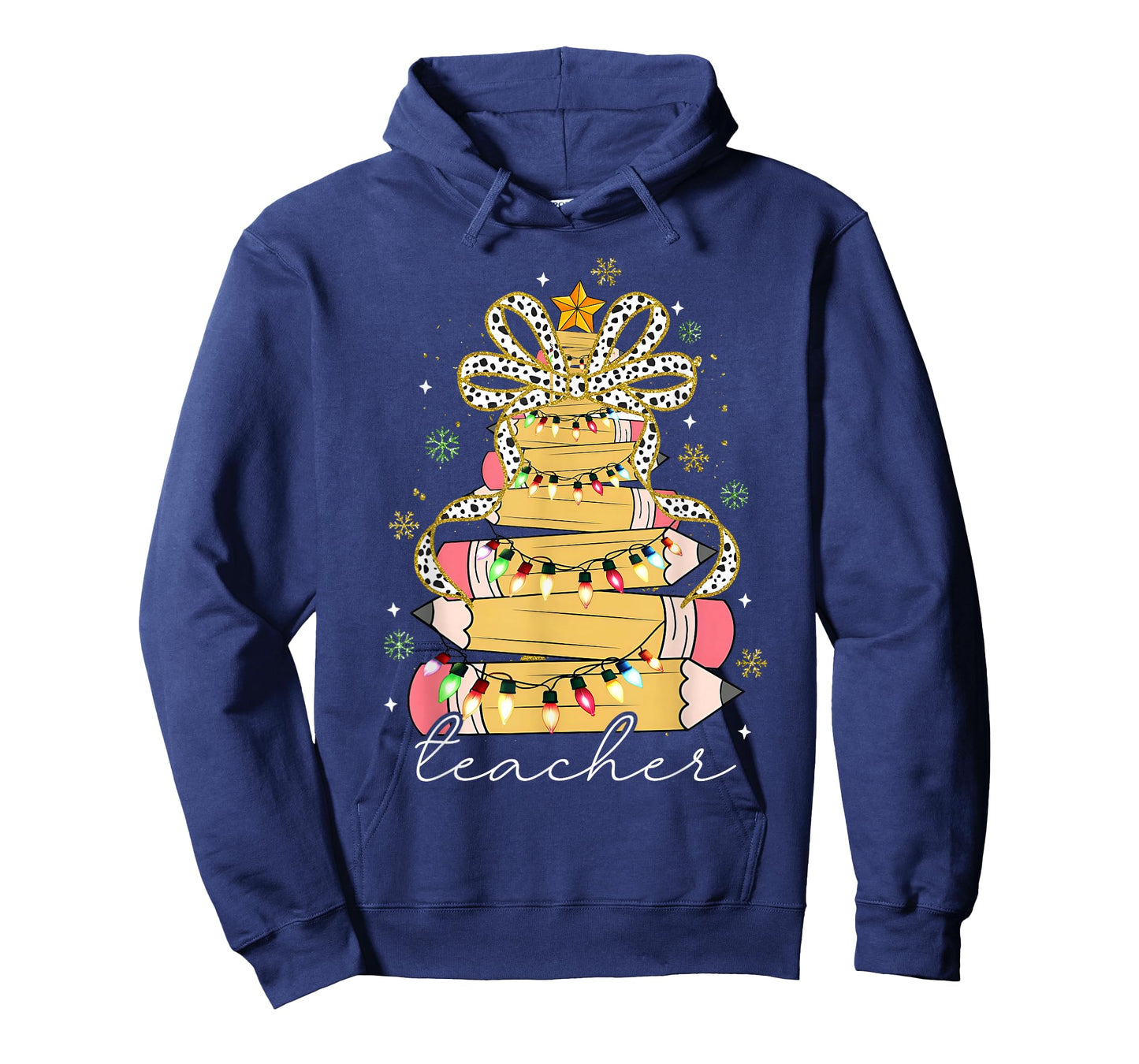 Teacher Coquette Bow Christmas Xmas Tree Pencils Holiday T-Shirt