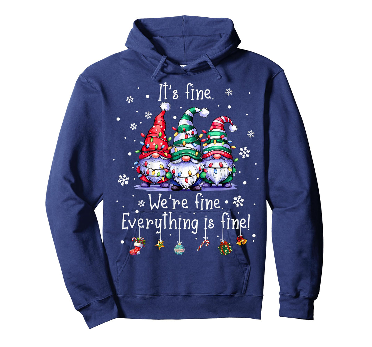 It's Fine We're Fine Everything is Fine Gnome Teacher Xmas T-Shirt