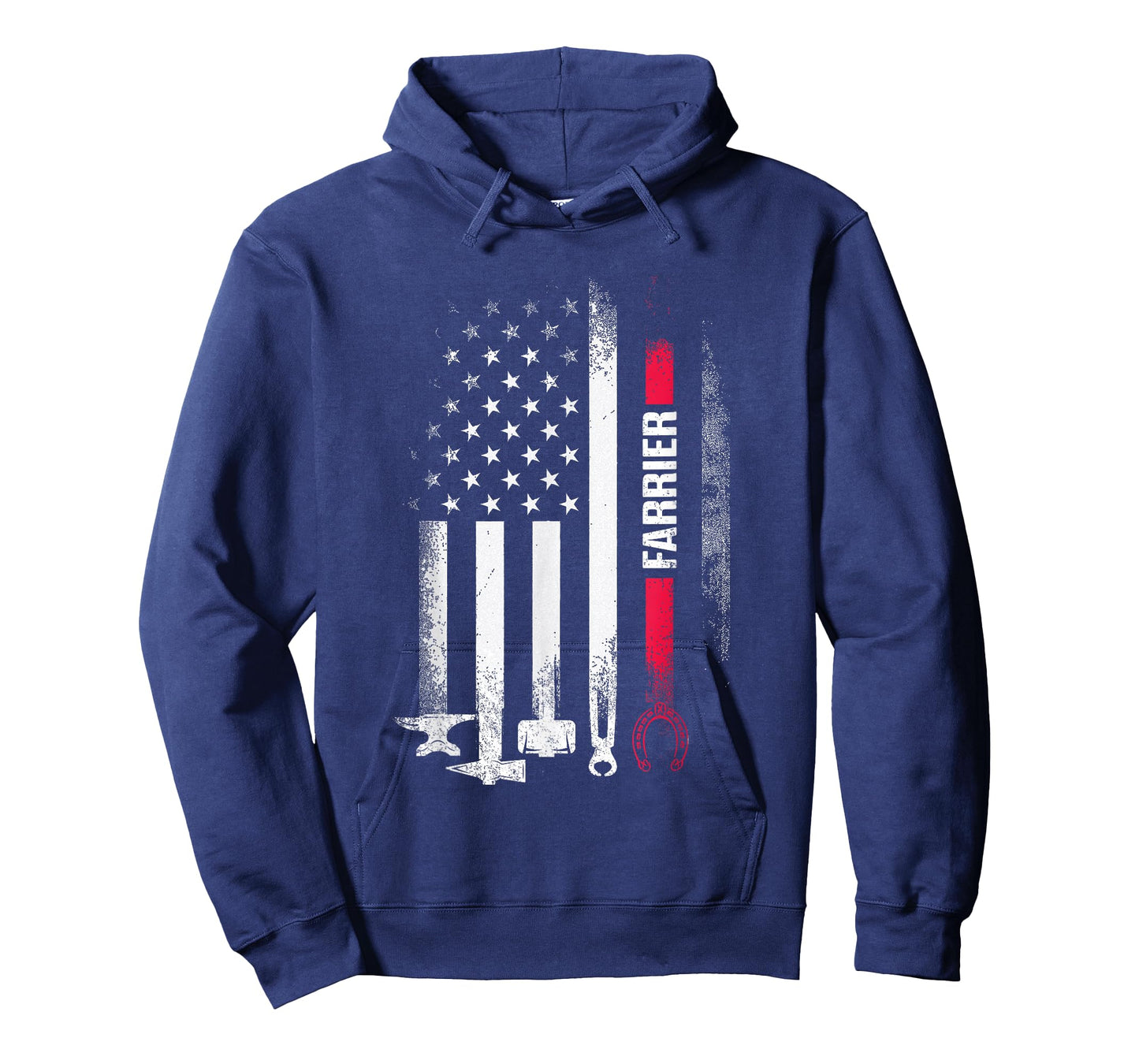 Farrier US Flag Horseshoe Hoof Trimming Equine Shoeing T-Shirt