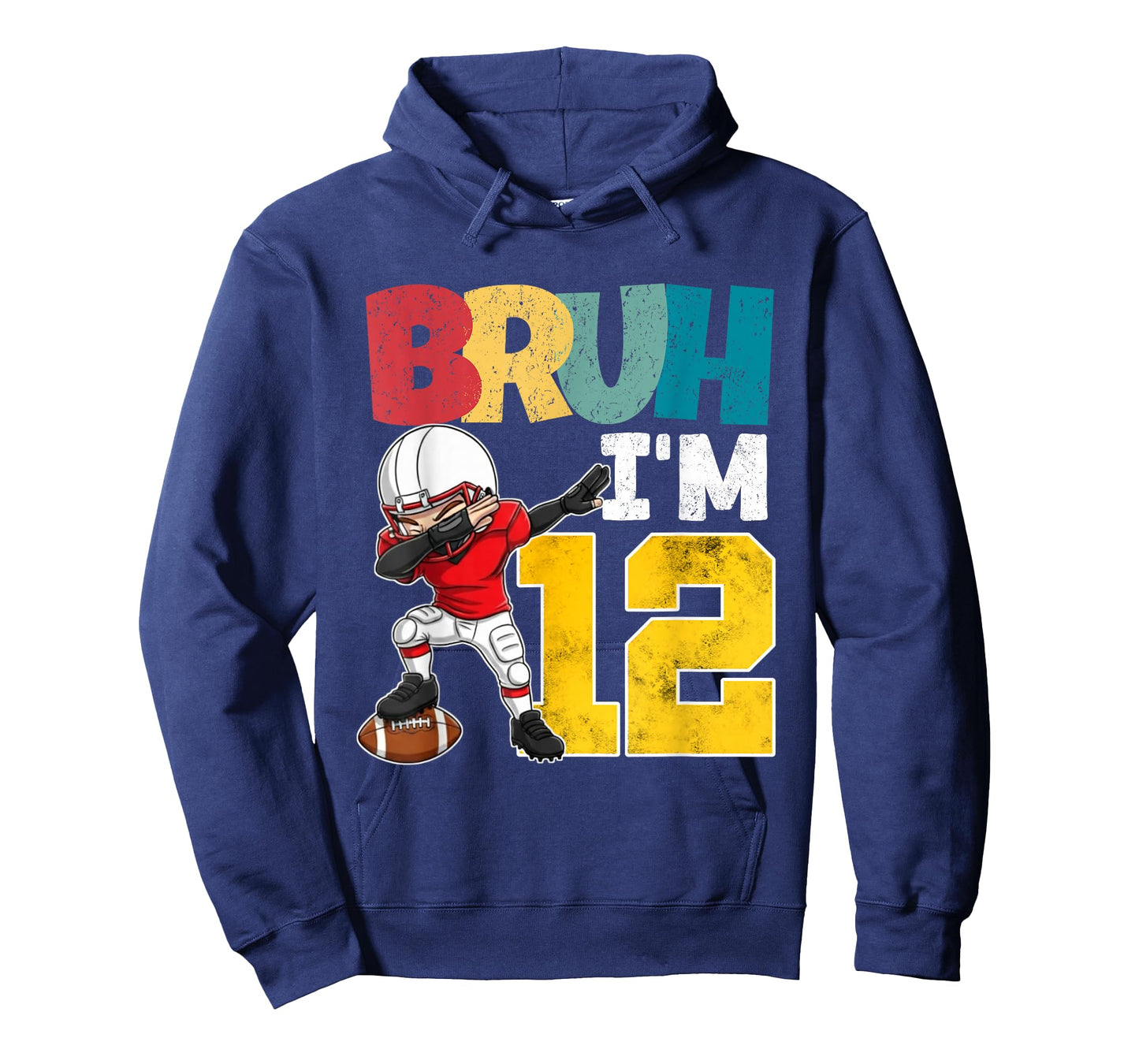 Bruh I'm 12 Year Old Football Player Boy 12th Birthday T-Shirt