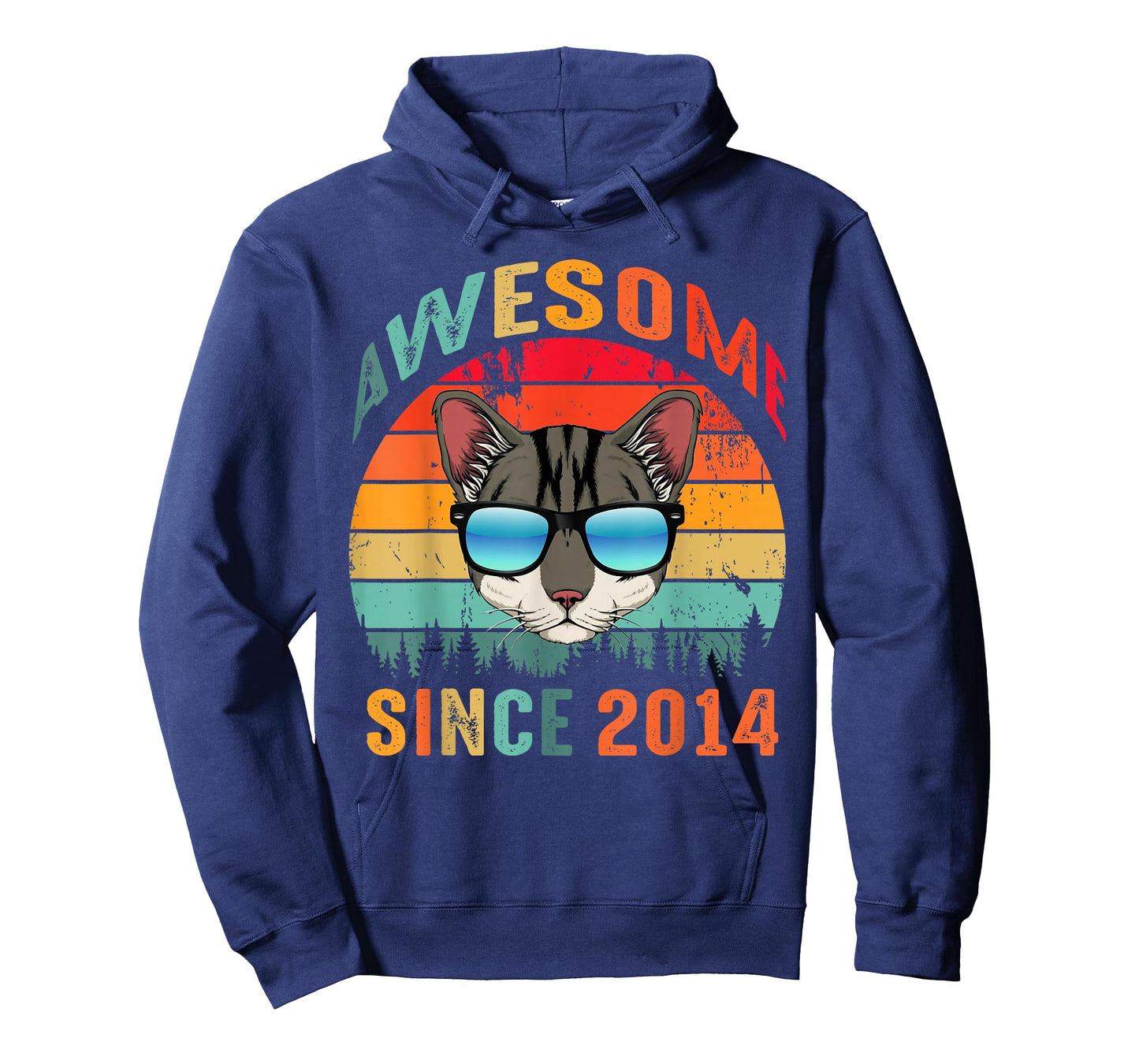 Awesome Since 2014 11th Birthday Tee 11 Yrs Old Cat Lovers T-Shirt