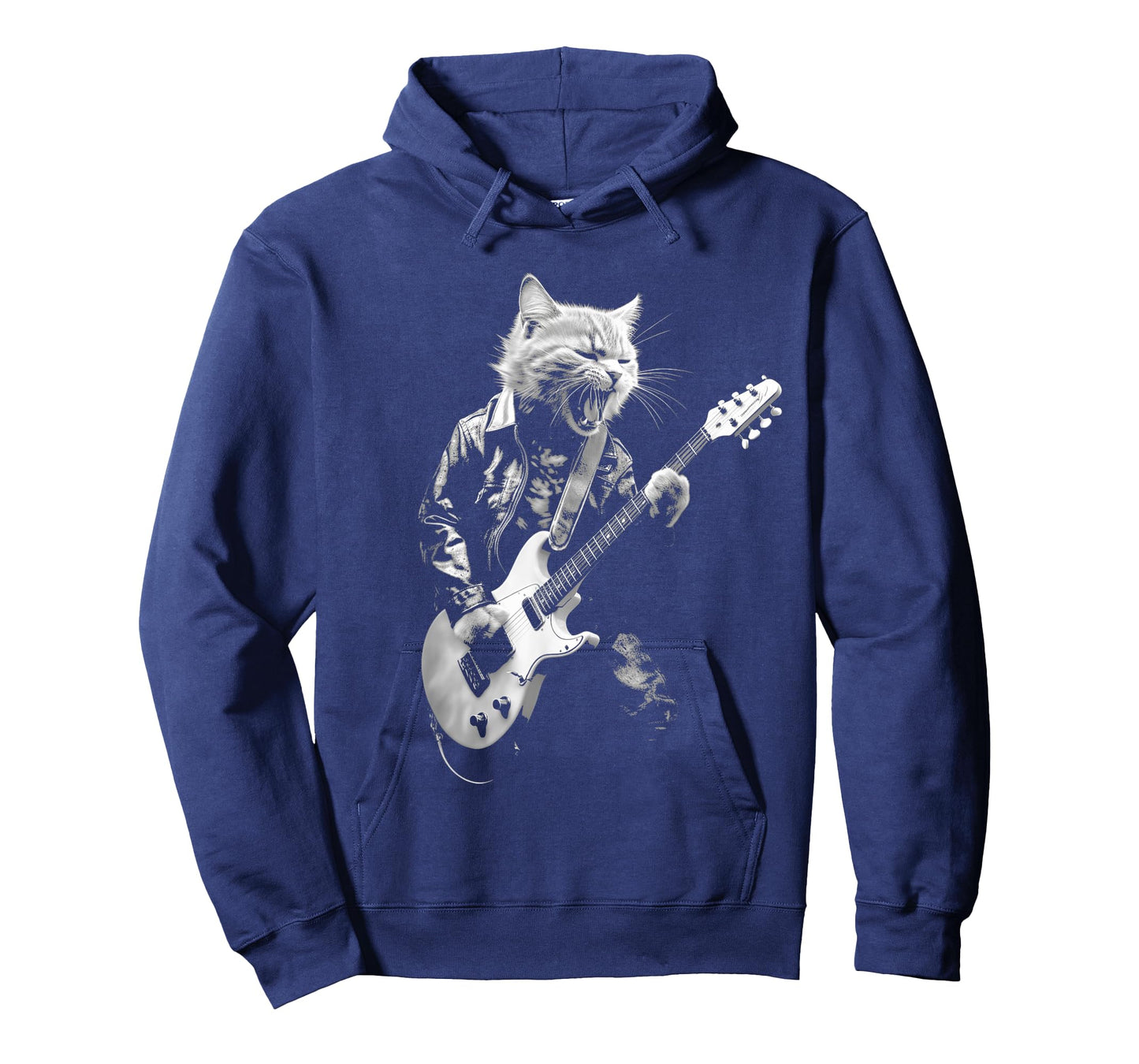 Rock Cat Playing Guitar Funny Guitar Cat Design Mens Womens T-Shirt