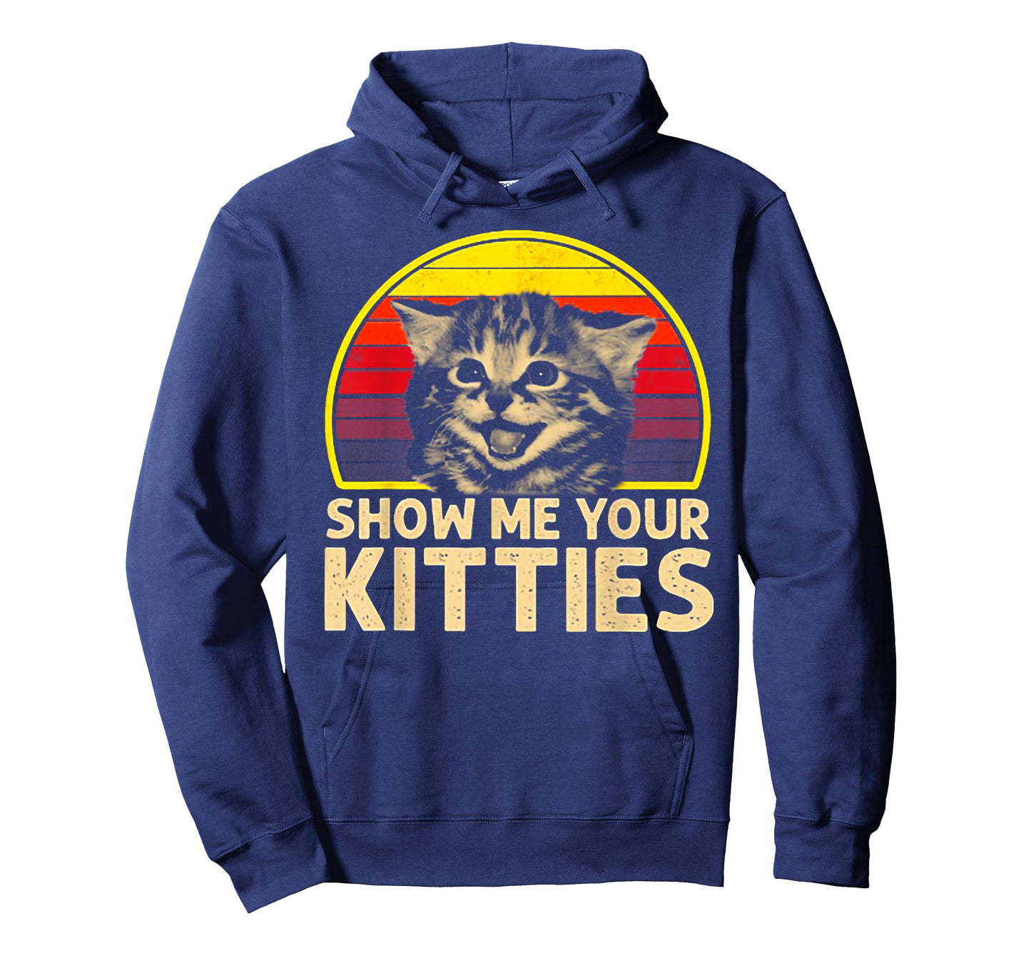 Show me Your Kitties Cat Lover Retro Vintage Sunset T-Shirt