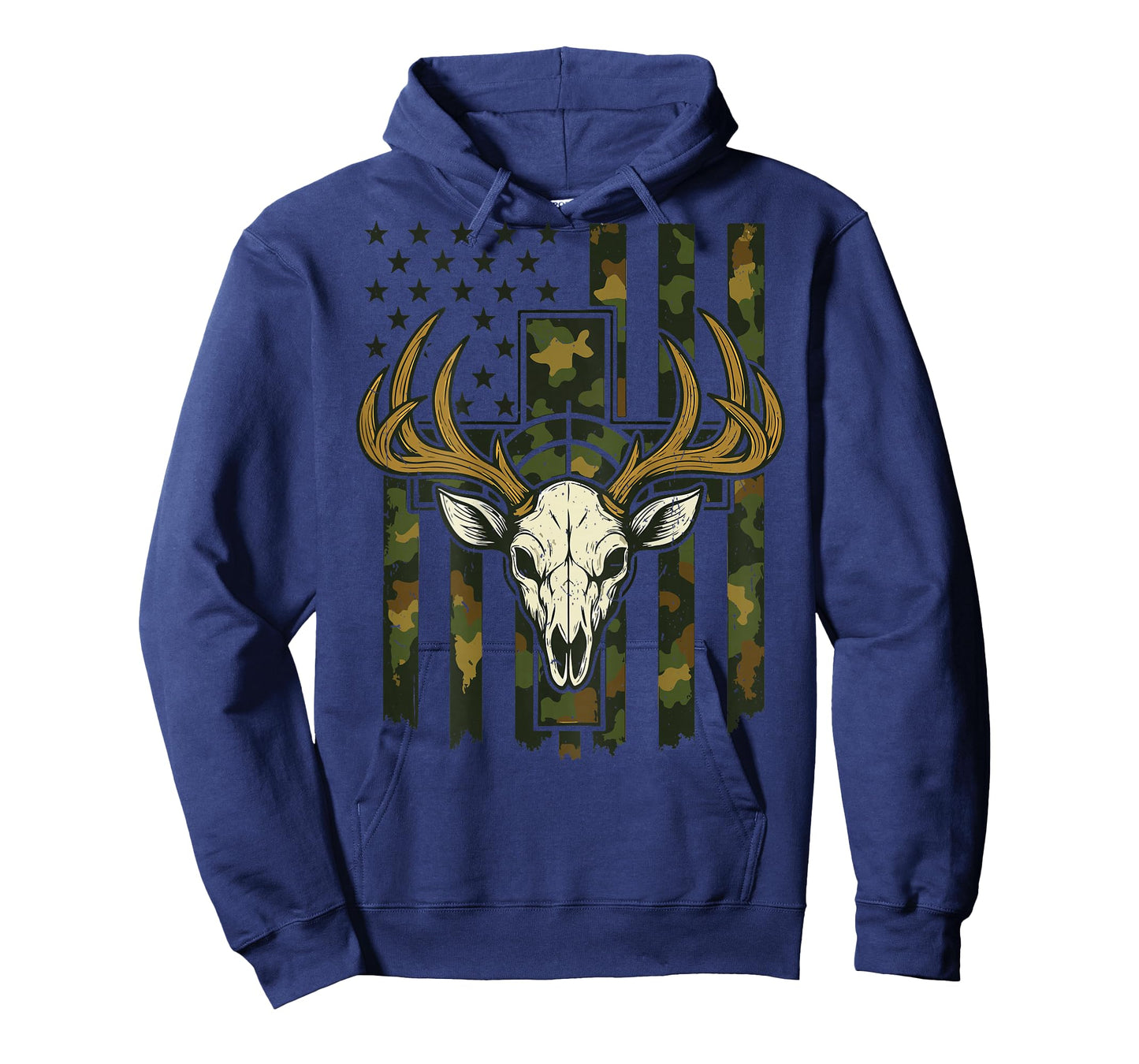 Camo Deer Hunting Elk Skull American Flag Christian Cross T-Shirt