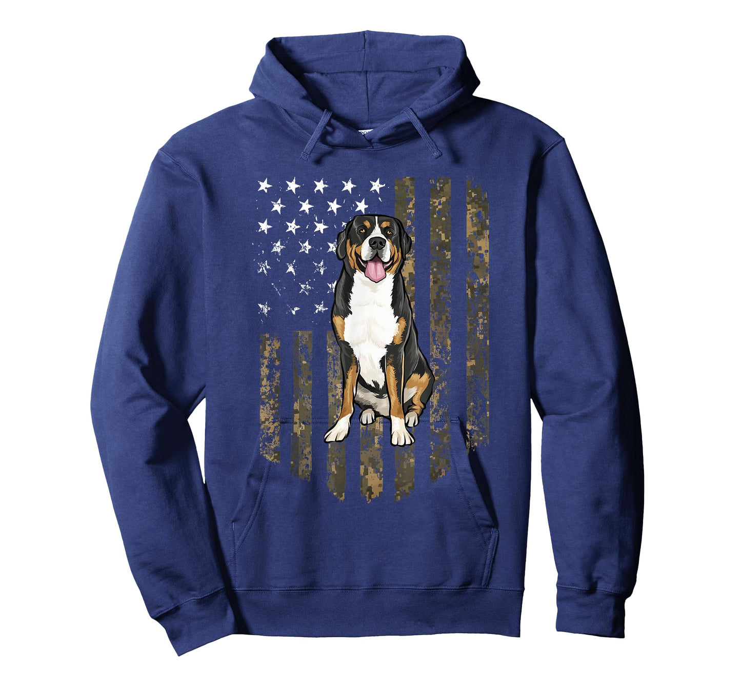 Camo American Flag Greater Swiss Mountain Dog 4th Of July T-Shirt