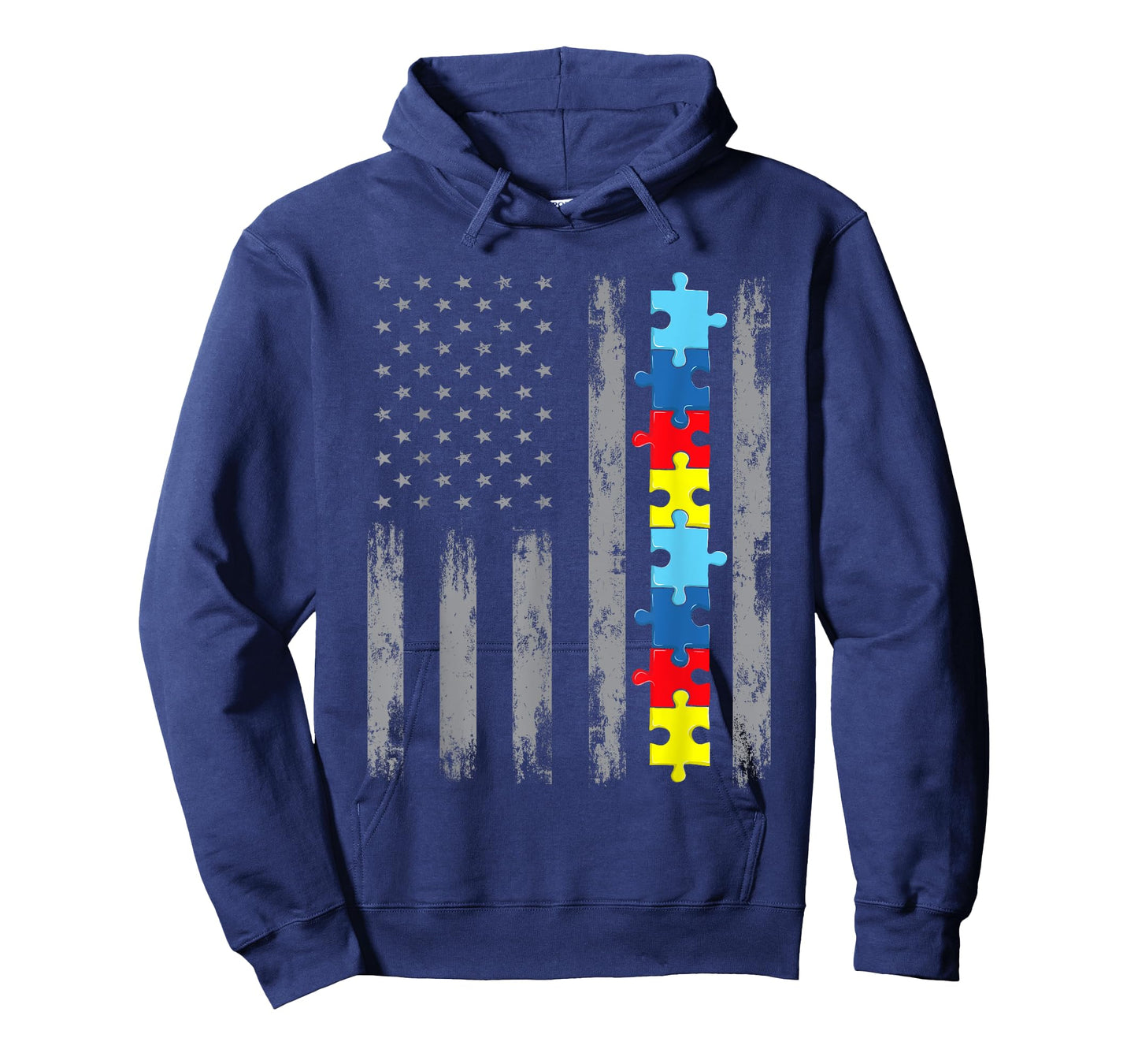 Autism Awareness American Flag Shirt, Autistic US Patriotic T-Shirt