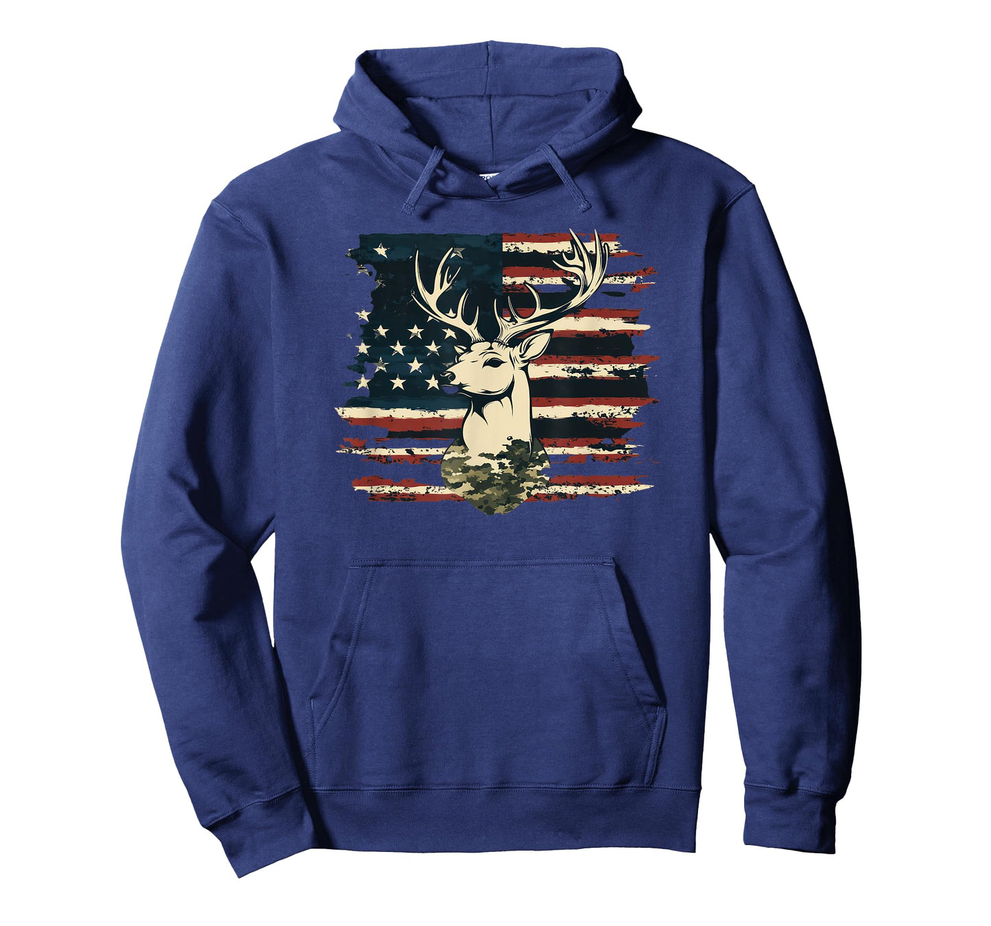Deer Camo USA Flag Deer Elk Buck Hunting Graphic T-Shirt