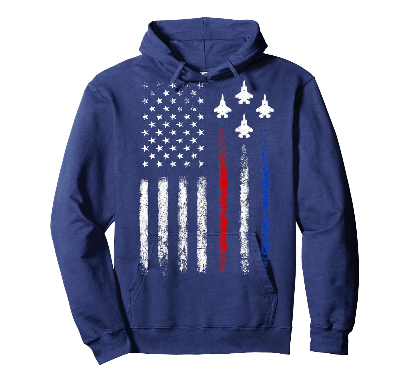 (On Back) Patriotic Shirts USA Flag Fighter Jet 4th of July T-Shirt