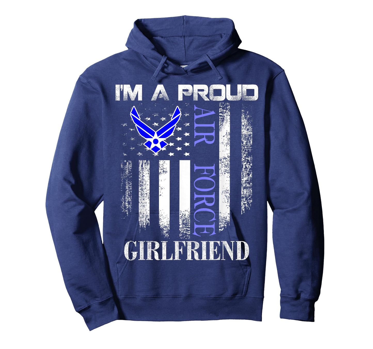 Vintage I'm A Proud Air Force Girlfriend With American Flag T-Shirt