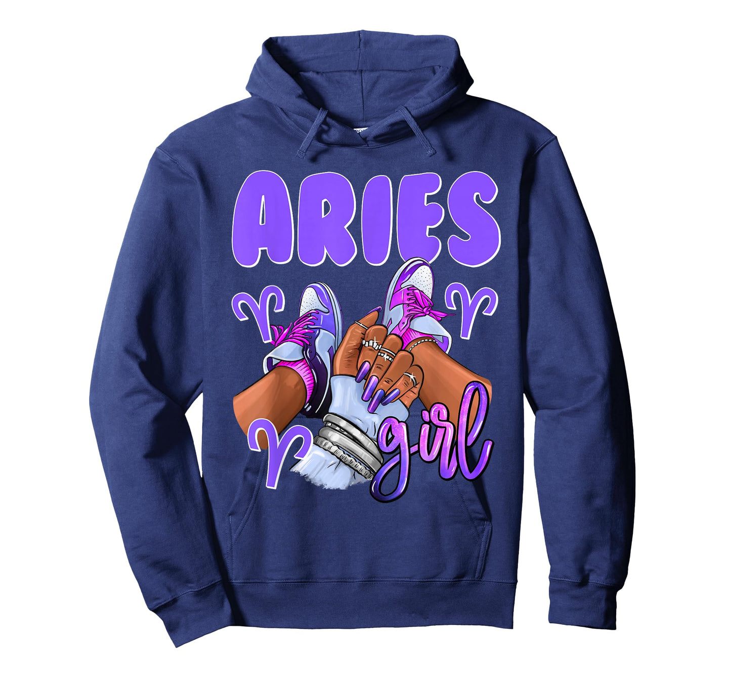 Aries Girl African American Women Sneakers Zodiac T-Shirt