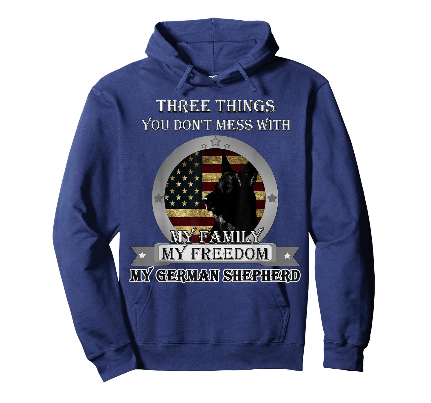 Black German Shepherd American flag Three Things you don't T-Shirt