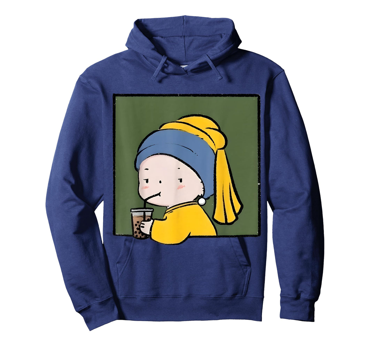 Cute Girl with a Pearl Earring Iced Latte Painted by Vermeer T-Shirt