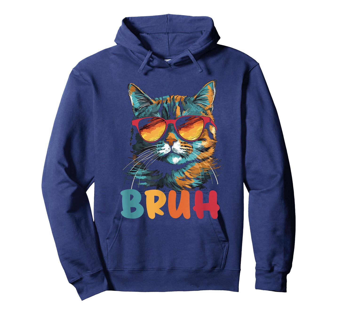 Funny Meme Saying Bruh with Cat Greetings Teens Boys Men T-Shirt