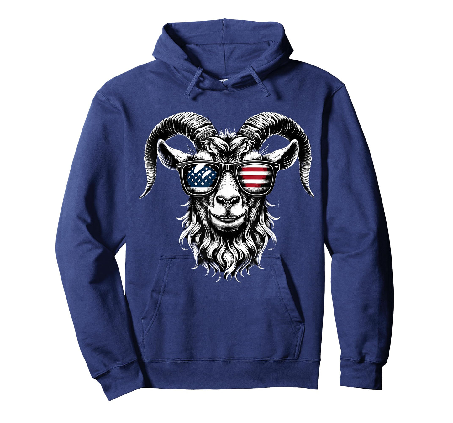 Patriotic Goat American Flag Sunglasses T-Shirt