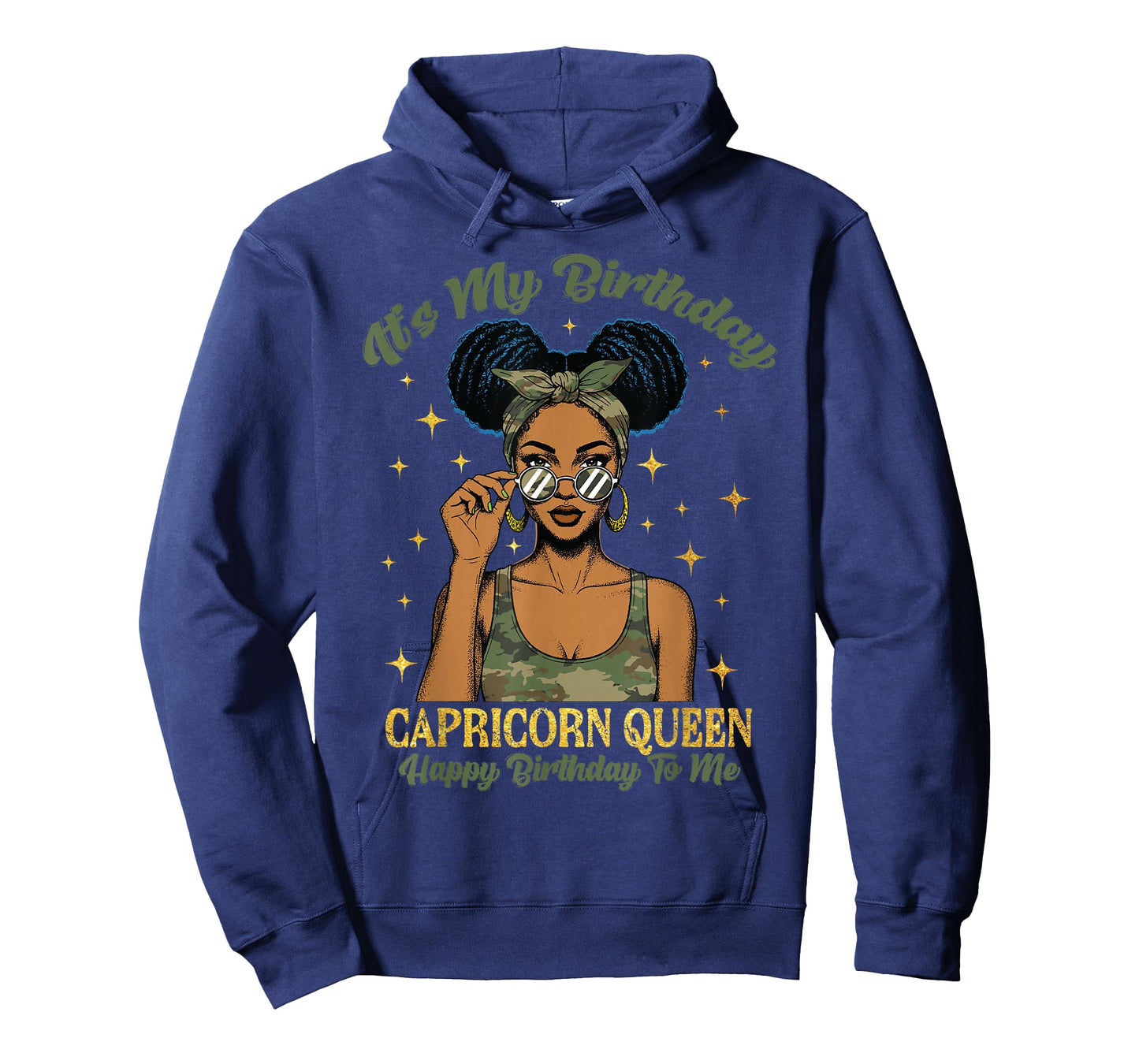 Birthday Capricorn Queen Camo Black Woman African Zodiac T-Shirt