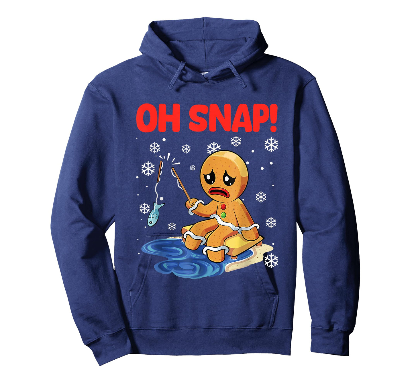 Christmas Gingerbread Man Oh Snap Ice Fishing T-Shirt